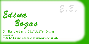 edina bogos business card